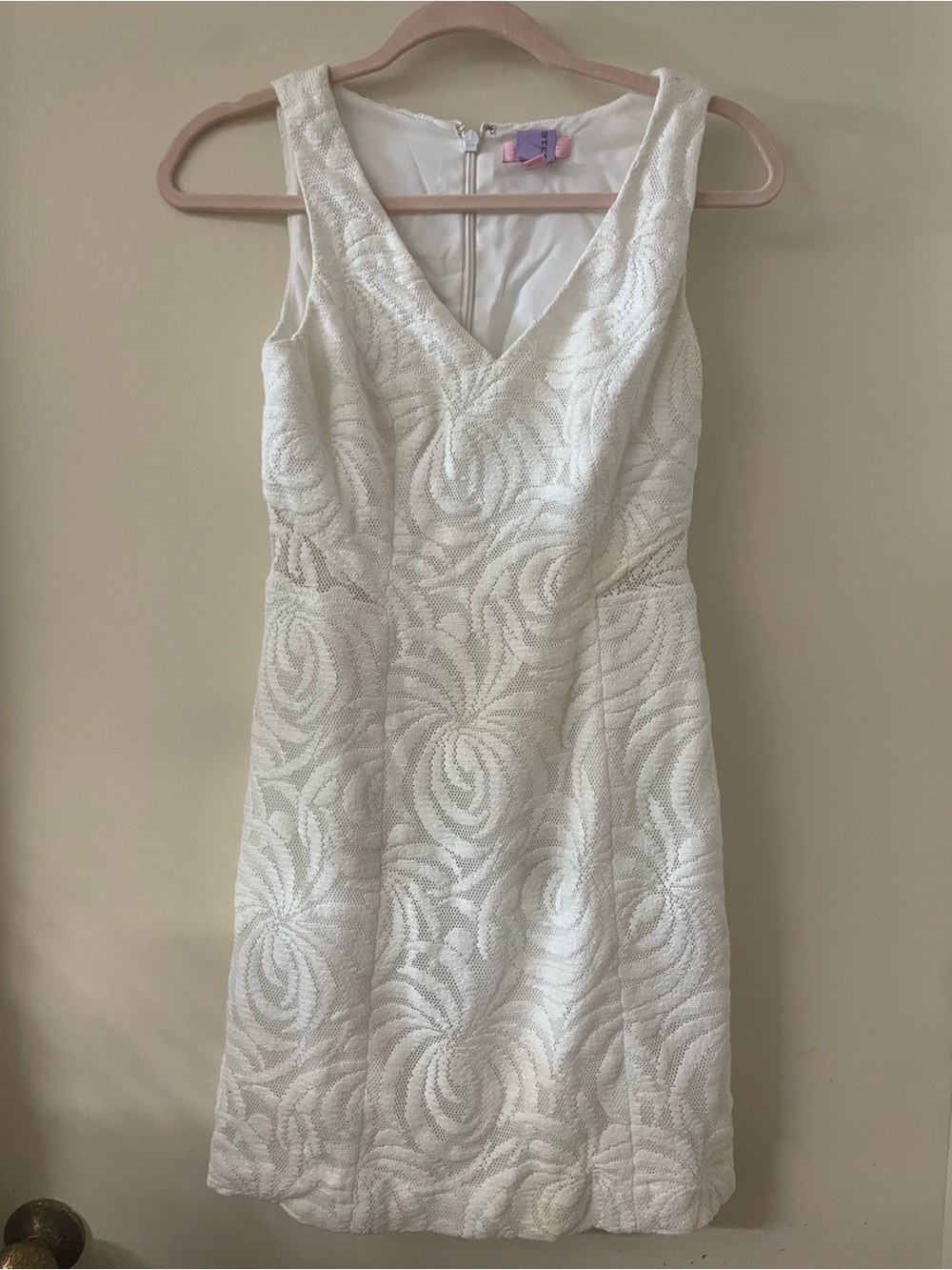 NWOT Lilly Pulitzer Blakely Shift Dress White Lace Size 00 Bridal Graduation